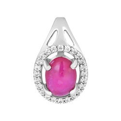 Подвеска, рубин корунд кабошон, SL-RIC7