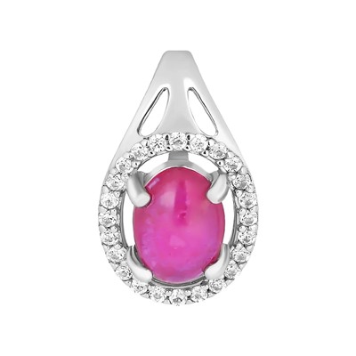 Подвеска, рубин корунд кабошон, SL-RIC7