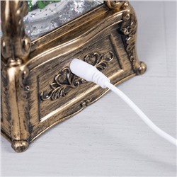 Светодиодная фигура «Граммофон со снеговиками» 11×28×11 см, пластик, батарейки ААх3 (не в комплекте), USB, свечение тёплое белое