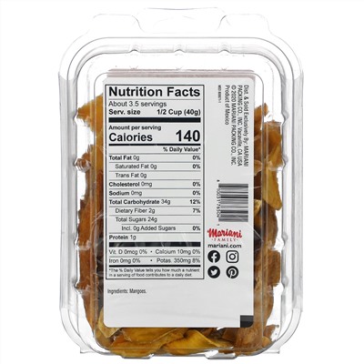 Mariani Dried Fruit, Family, Simply Dried, Mango, 5 oz ( 142 g)