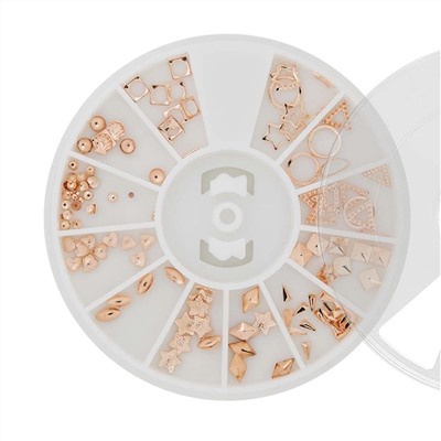 Nail Art Набор металлического декора для ногтей №17, розовое золото 15816