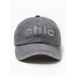 Кепка женская со стразами MIST Chic, серая, размер 56-58