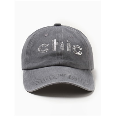 Кепка женская со стразами MIST Chic, серая, размер 56-58