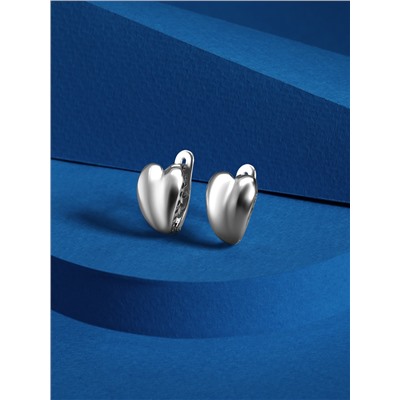 Серьги из серебра родированные - Сердца 220-10-271р