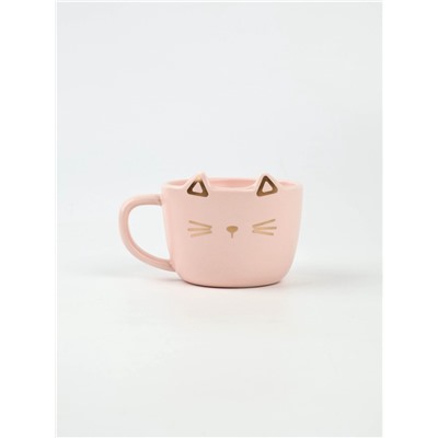 Чайная пара «Мяу»: кружка 200 мл, блюдце 18×11 см, ложка
