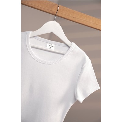 Футболка для девочки в рубчик из рибаны Happyfox