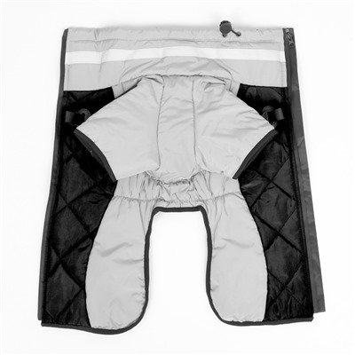 Куртка для больших собак, мембрана, XL (ДС 40, ОШ 41, ОГ 56 см), серо-чёрная