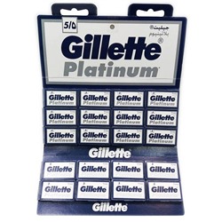 Лезвия для бритья классические двусторонние Джиллетт(ʤɪˈlet) Platinum 5шт.(20X5шт. =100 лезвий) на карте (Оригинал)