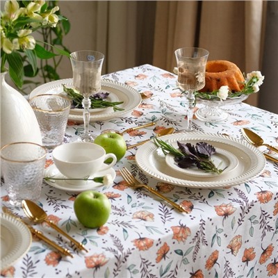 Скатерть Доляна Oleander 149×180 см, 100% хлопок, рогожка 164 г/м²