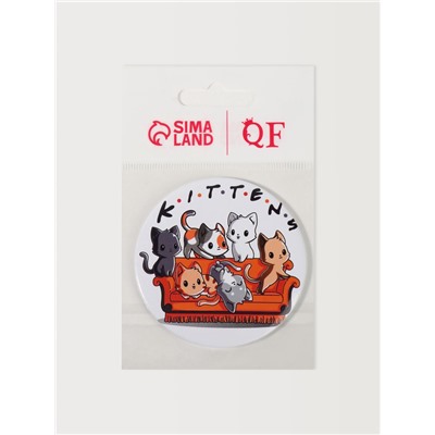 Зеркало карманное KITTENS, d=7 см, разноцветное