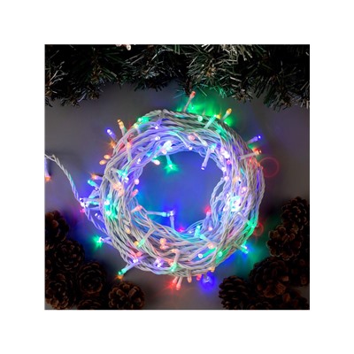 Гирлянда «Нить» 20 м, IP44, белая нить, 200 LED, свечение мульти, 8 режимов, 220 В
