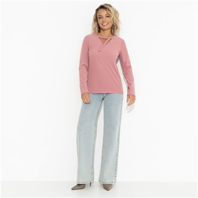 Блуза из фактурного трикотажа, Неисчерпаемый талант (розовый пион)