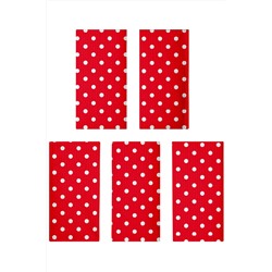 Комплект вафельных полотенец 45х60 (5 шт.) "Mia Cara" рис 30394-7 Горох красный