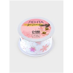 Лента капроновая «Снежинки», 40 мм, 9±0.5 м, белая