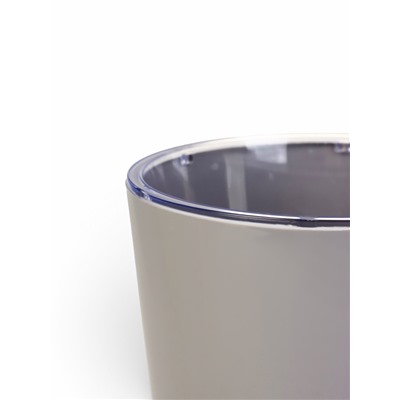 Горшок для цветов «Грейс», d=15 см, h=25 см, с фитильным поливом, со вставкой, серый