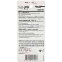 Rimmel London, Scandaleyes Curve Alert, тушь для ресниц, оттенок 001 черный, 12 мл (0,41 жидк. унции)