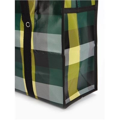 Сумка хозяйственная на молнии, 35 л, 50×20×35 см, чёрная/жёлтая