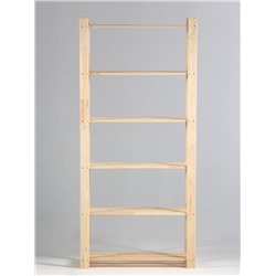 Стеллаж деревянный, 6 полок, 170×84×28 см, хвоя, усиленный, напольный
