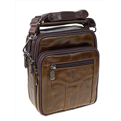 Мужская сумка  из натуральной кожи цвет коричневый