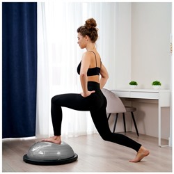 Полусфера BOSU гимнастическая ONLYTOP, с насосом, 58×25 см, серая