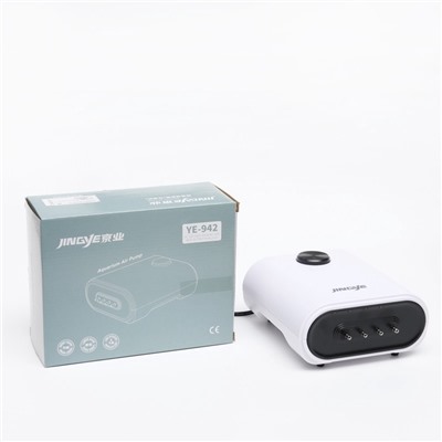 Компрессор воздушный JINGYE YE-942, бесшумный, регулируемый, 4×4 л/мин, 12 Вт