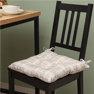 Подушка на стул Этель «Клетка» 40×40 см, 100% п/э