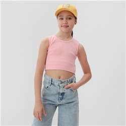 Майка-топ для девочки MINAKU: Basic Line KIDS, розовая, рост 116 см
