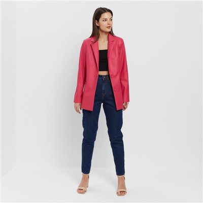 Пиджак женский из экокожы MINAKU: Eco leather, цвет фуксия, размер 46
