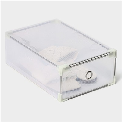 Коробка для хранения обуви выдвижная Доляна Middle size, 20×31×11 см, 3 шт., цвет белый