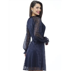 Платье темно-синее из гипюра