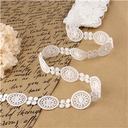 Кружево гипюровое, 30 мм × 8±0.5 м, белое