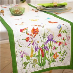 Дорожка на стол «Луговые цветы», 40×146 см±3 см, 100% хлопок, саржа 190 г/м²