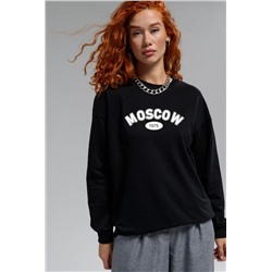 8536 Свитшот базовый женский (Черный_москва)