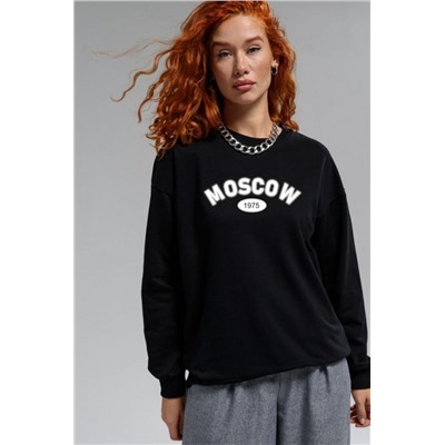 8536 Свитшот базовый женский (Черный_москва)
