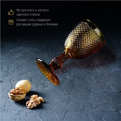 Бокал для вина Magistro «Вилеро», 280 мл, 8×16.5 см, стекло, жёлтый