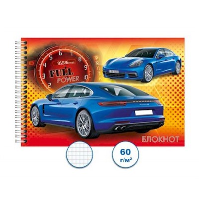 Блокнот на спирали 100х150 мм 48л клетка "Авто 2" Бг48/11-2 Гранит
