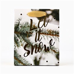 Пакет подарочный новогодний ламинированный «Зимний лес», S 5.5 см × 15 см × 12 см