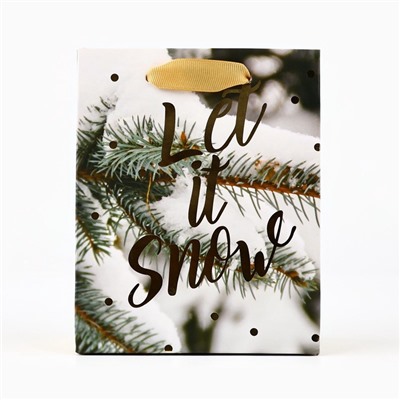 Пакет подарочный новогодний ламинированный «Зимний лес», S 5.5 см × 15 см × 12 см