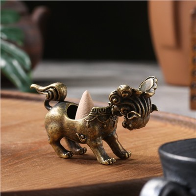 Курильница для благовоний, подставка для конусов TAKE IT EASY «Лев», 5.5×5 см, под бронзу