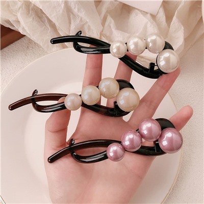 (ЕСТЬ НЕБОЛЬШИЕ ПОТЕРТОСТИ И ЦАРАПИНКИ) Заколка для волос с жемчужными шариками