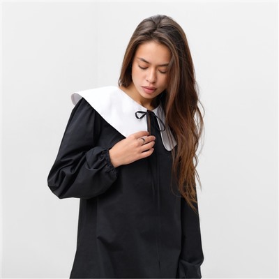 Платье мини женское с воротником MIST, размер 42, чёрное