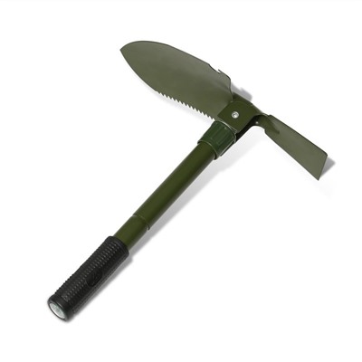 Лопата туристическая, складная, L=41 см, мотыжка, прорезиненная рукоять, в чехле, Greengo