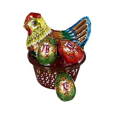 Пасхальный набор 120 г: Курочка 75 г + 3 яйца в корзинке