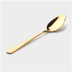 Ложки чайные Доляна «Голд», длина 13.8 см, набор 6 шт., нержавеющая сталь, золотистые