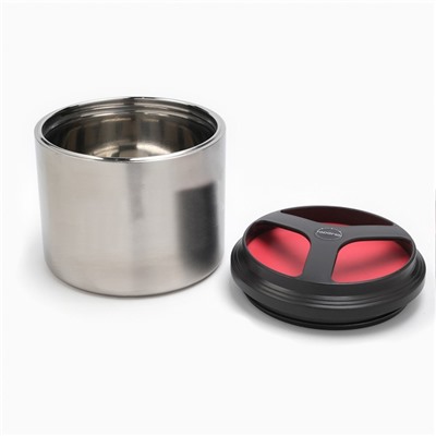 Термос для еды TAKE IT EASY, 900 мл, 15.5×15 см, с широким горлом, нержавеющая сталь, серебристый, красный