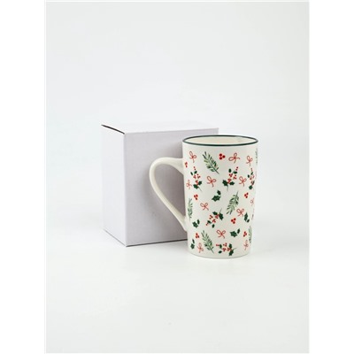 Кружка новогодняя керамическая «Зимние узоры», 385 мл, ручная работа