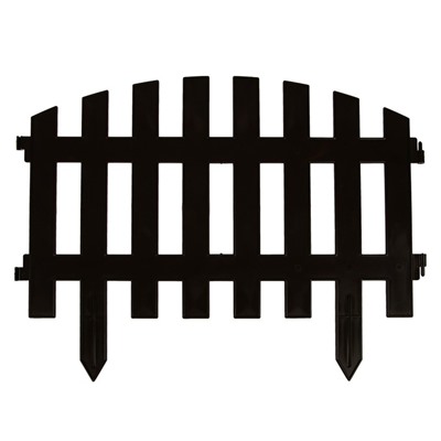 Ограждение декоративное, 35×210 см, 5 секций, пластик, коричневое, RENESSANS, Greengo