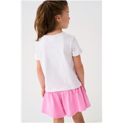 Комплект трикотажный для девочек: фуфайка (футболка), шорты PLAYTODAY, 1240036