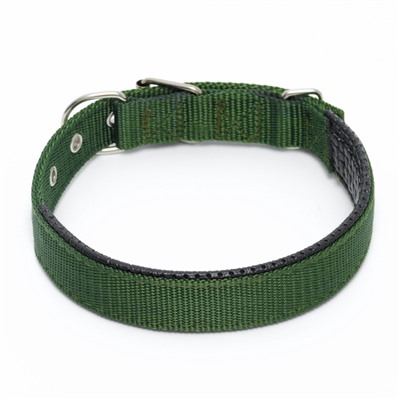 Ошейник «Комфорт» комбинированный (полиэстер, искусственная кожа), 55×2.5 см, ОШ 40-50 см, зелёный