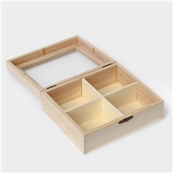 Ящик для хранения чайных пакетиков Доляна «Цейлон», 4 ячейки, 16×13.8×6.5 см